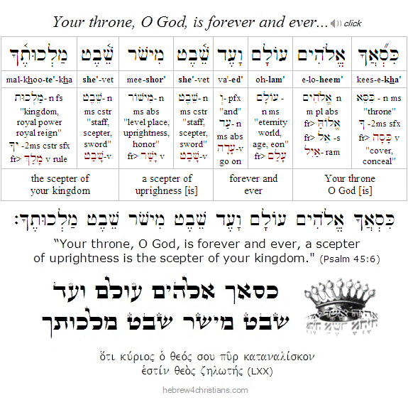 Psalm 45:6 Hebrew lesson