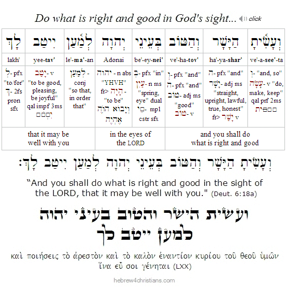Deut. 6:18a Hebrew lesson