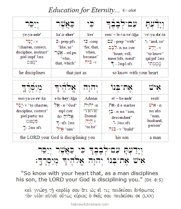 Deut. 8:5 Hebrew Lesson