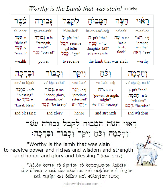 Rev. 5:12 Hebrew lesson