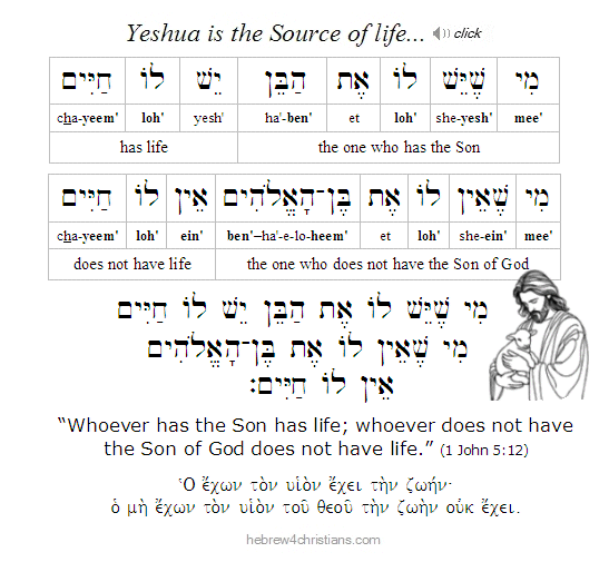 1 John 5:12 Hebrew