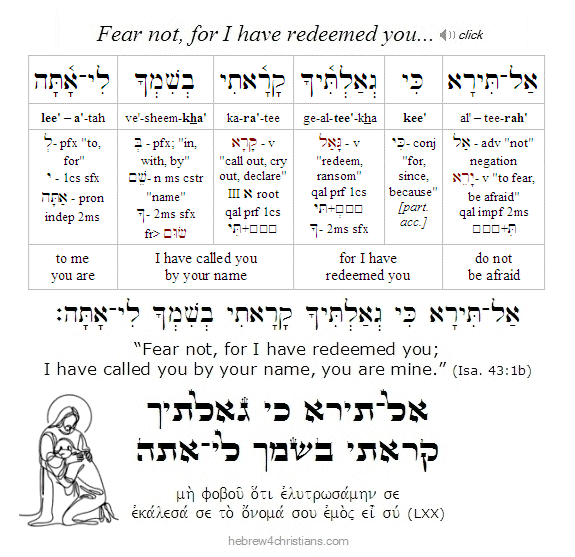 Isaiah 43:1b Hebrew Lesson