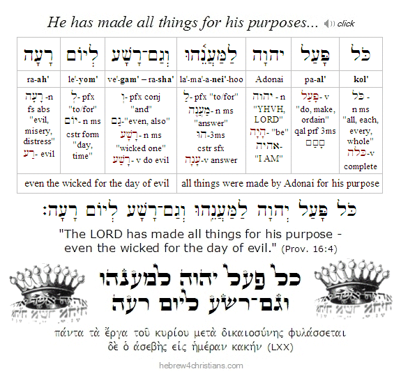 Proverbs 16:4 Hebrew Lesson