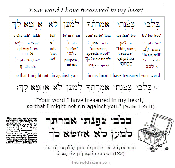 Psalm 119:11 Hebrew lesson