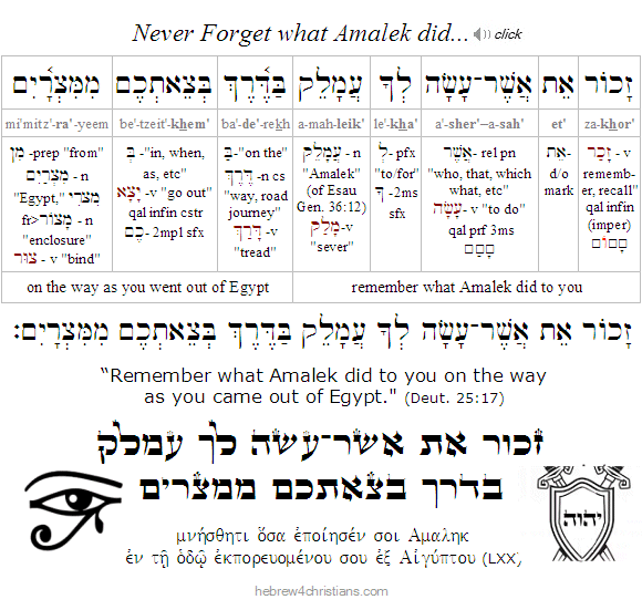 Deut. 25:17 Remember Amalek!