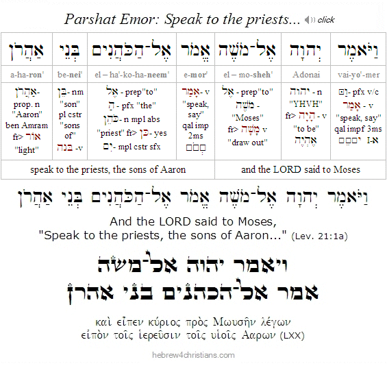 Lev. 21:1a Parashat Emor